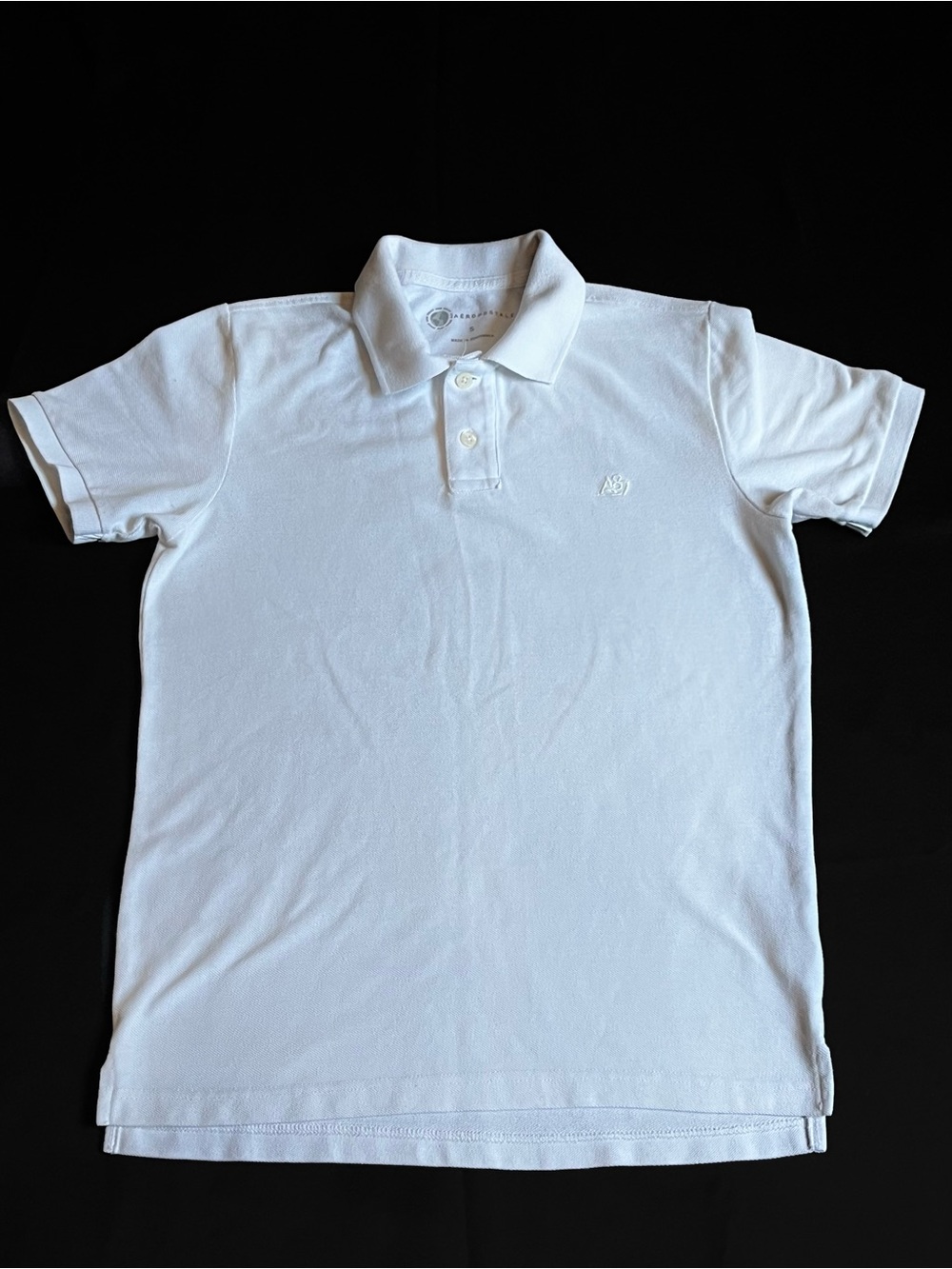 Aéropostale A87 White Polo Shirt Men’s Small S Y2K